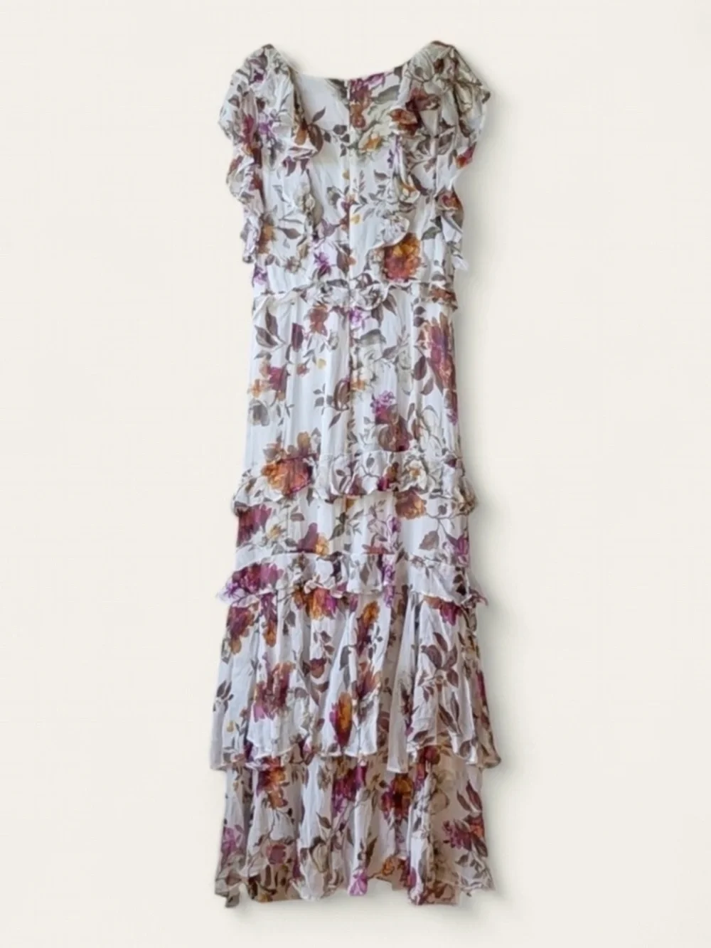 NWT Anthropologie V-Neck Floral Tiered Ruffle Prairie Dress 
(Sz 16 Plus) - Picture 7 of 15